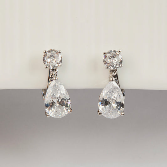 Clear Crystal Droplet Dangle and Drop Earrings
