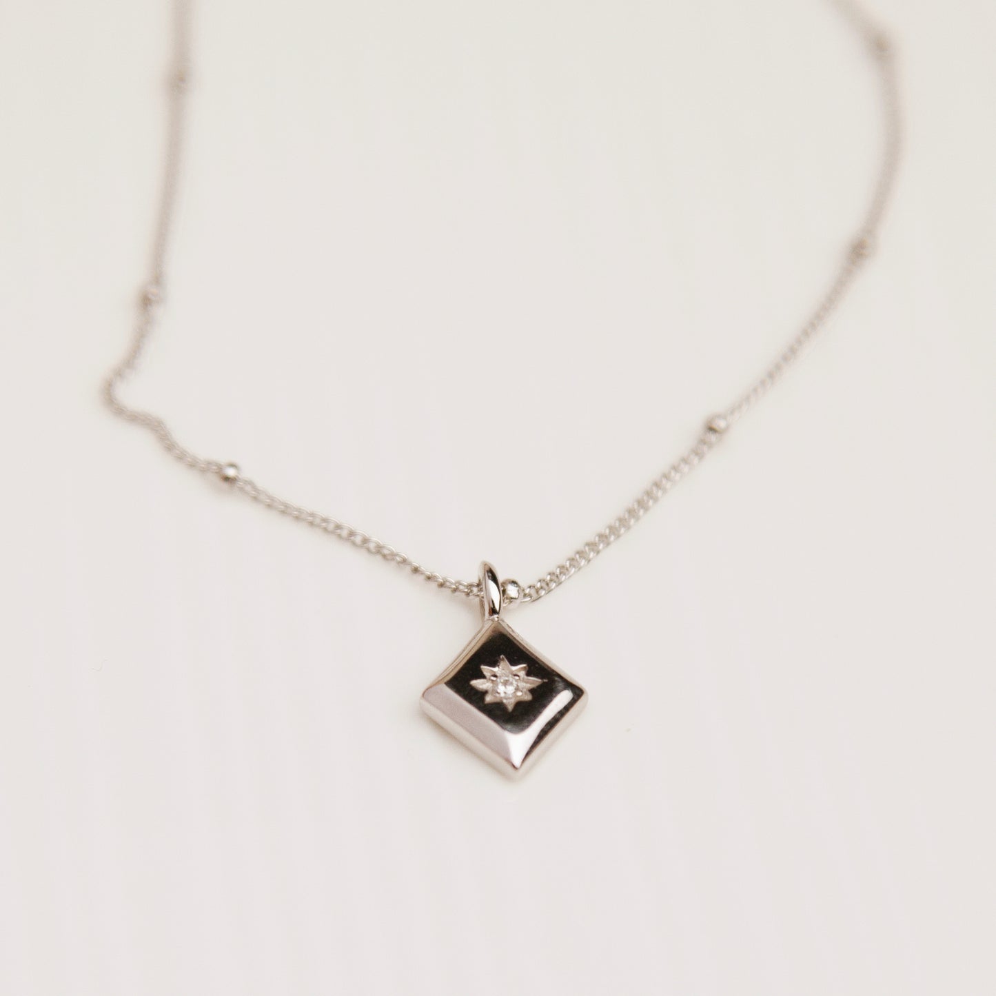 925 Sterling Silver Diamond Starburst Necklace, CZ Star Silver Necklace, Crystal Star Necklace, Minimalist Celestial Necklace, Stars Pendant