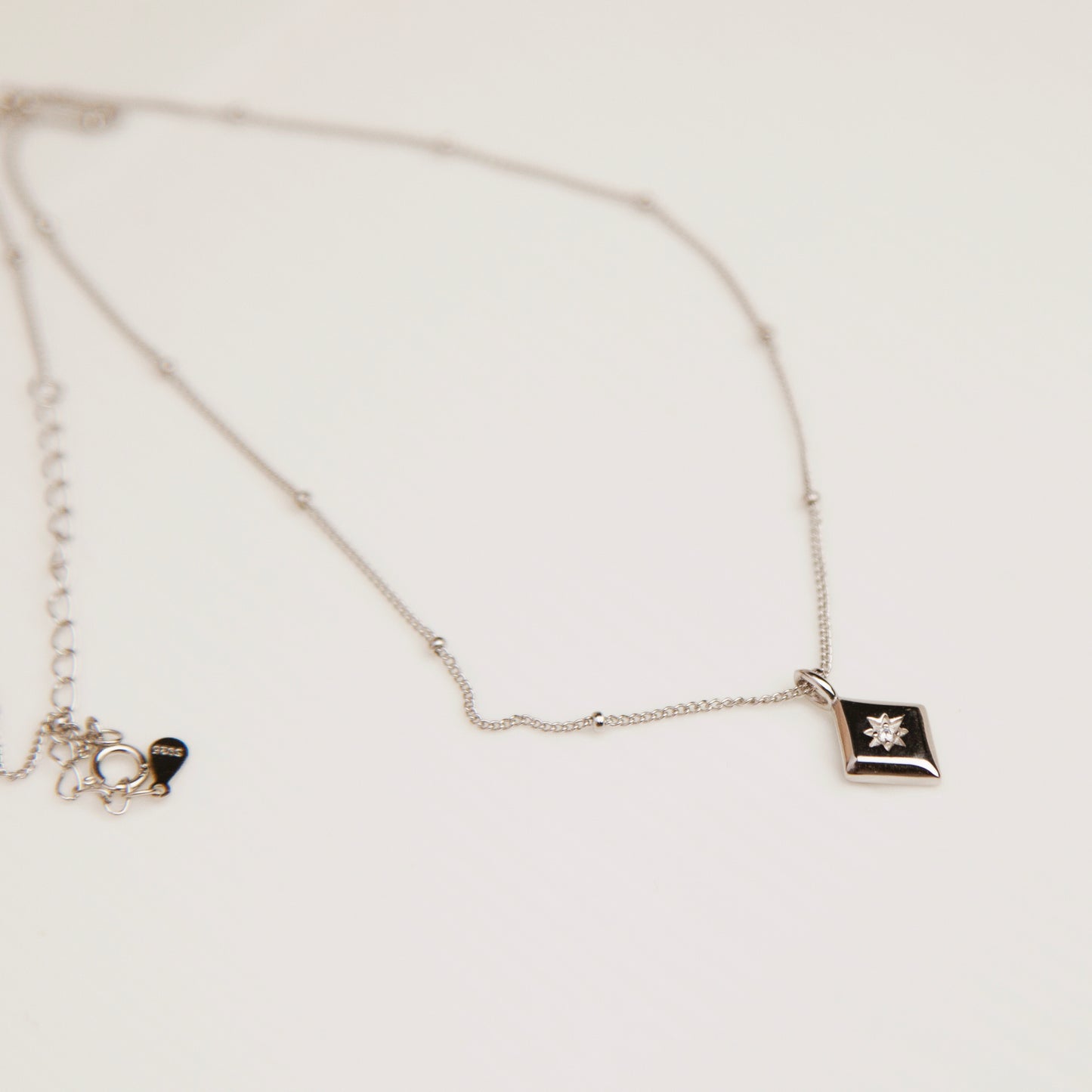 925 Sterling Silver Diamond Starburst Necklace, CZ Star Silver Necklace, Crystal Star Necklace, Minimalist Celestial Necklace, Stars Pendant