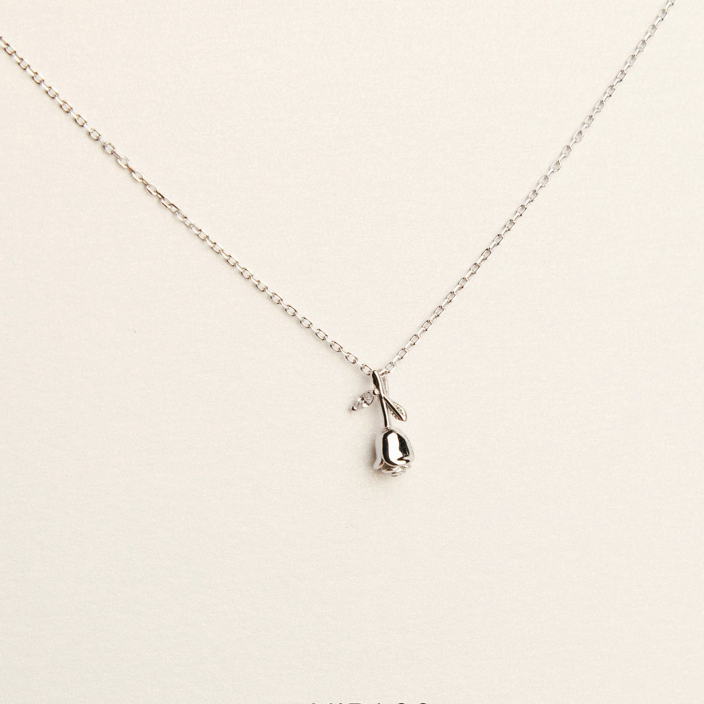 925 Sterling Silver Rose Necklace, Dainty CZ Rose Necklace, Rose Flower Necklace, Minimalist Plant Necklace, Rose Pendant, Valentines Day Gift Forever Love