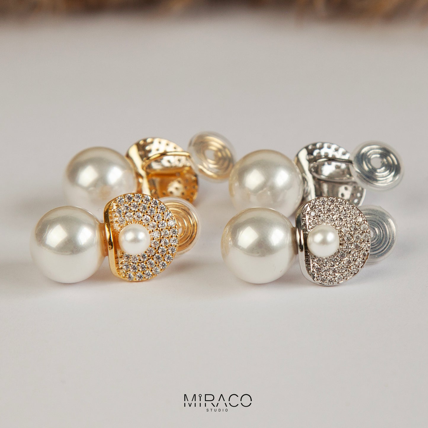 CZ Crystals Dangle Pearls Earring, Non Pierced Earrings, Large Pearls Bridesmaid Jewellery