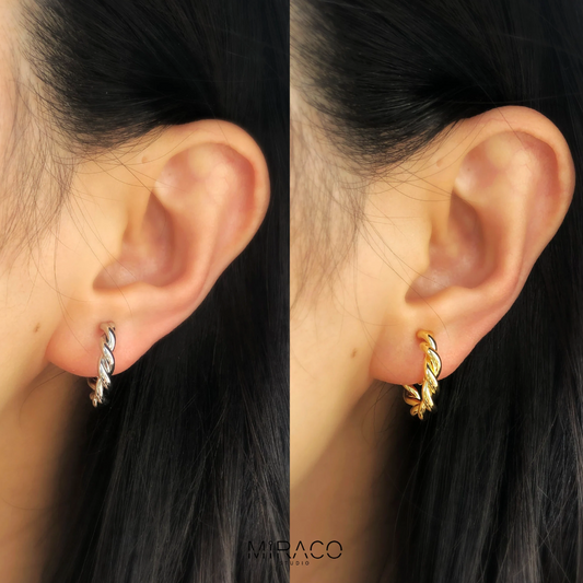 Chunky Hoop Earrings Gold or Silver, Minimalist Clip On Huggie Hoops Ear Clips, Simple Non Pierced Earrings