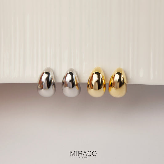 Clip On Ball Stud Earrings, Modern Minimalist Earrings, Non Pierced Earrings, Silver or Gold Colour