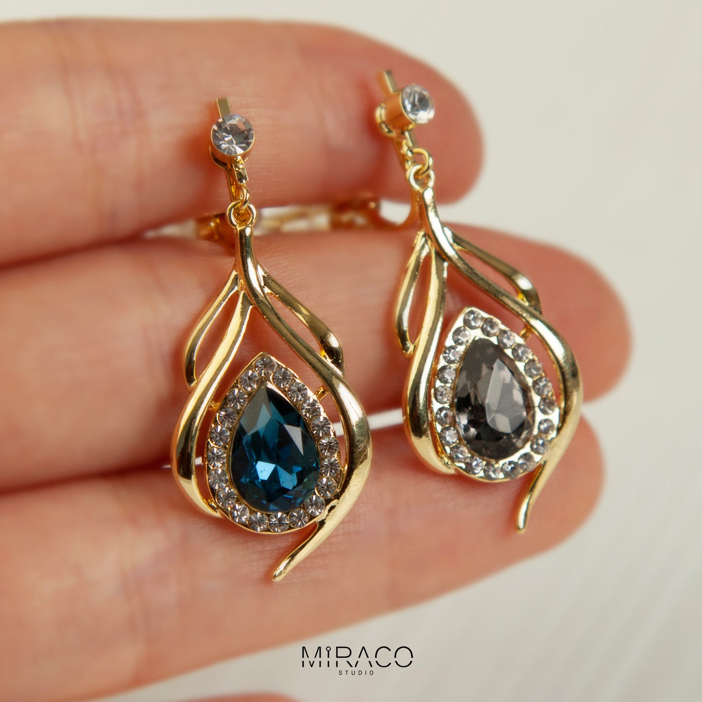 Clip On Diamond Earrings, Mini-Clip Dangle Earrings