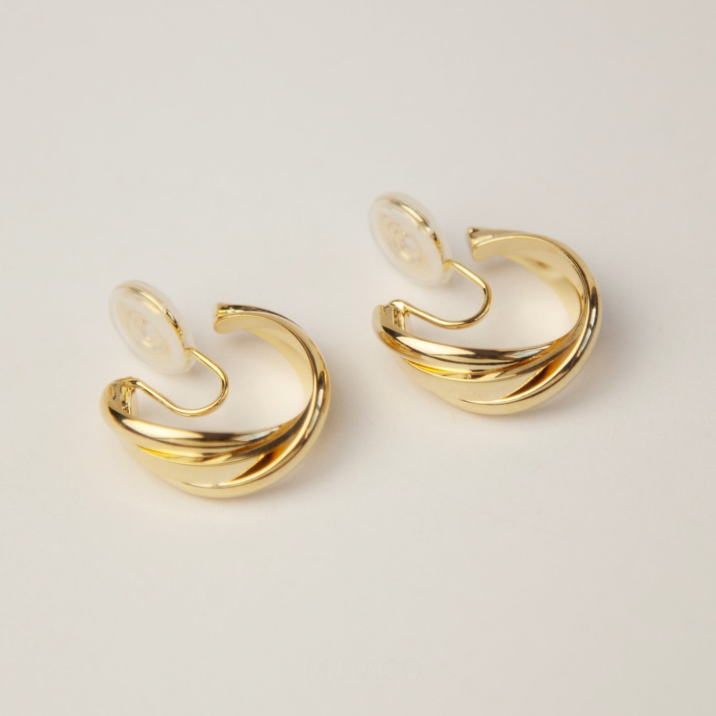 Coil Back Clip On Gold or Sillver Huggie Hoops, Chunky Hoop Earrings Ear Clips, Non Pierced Earrings