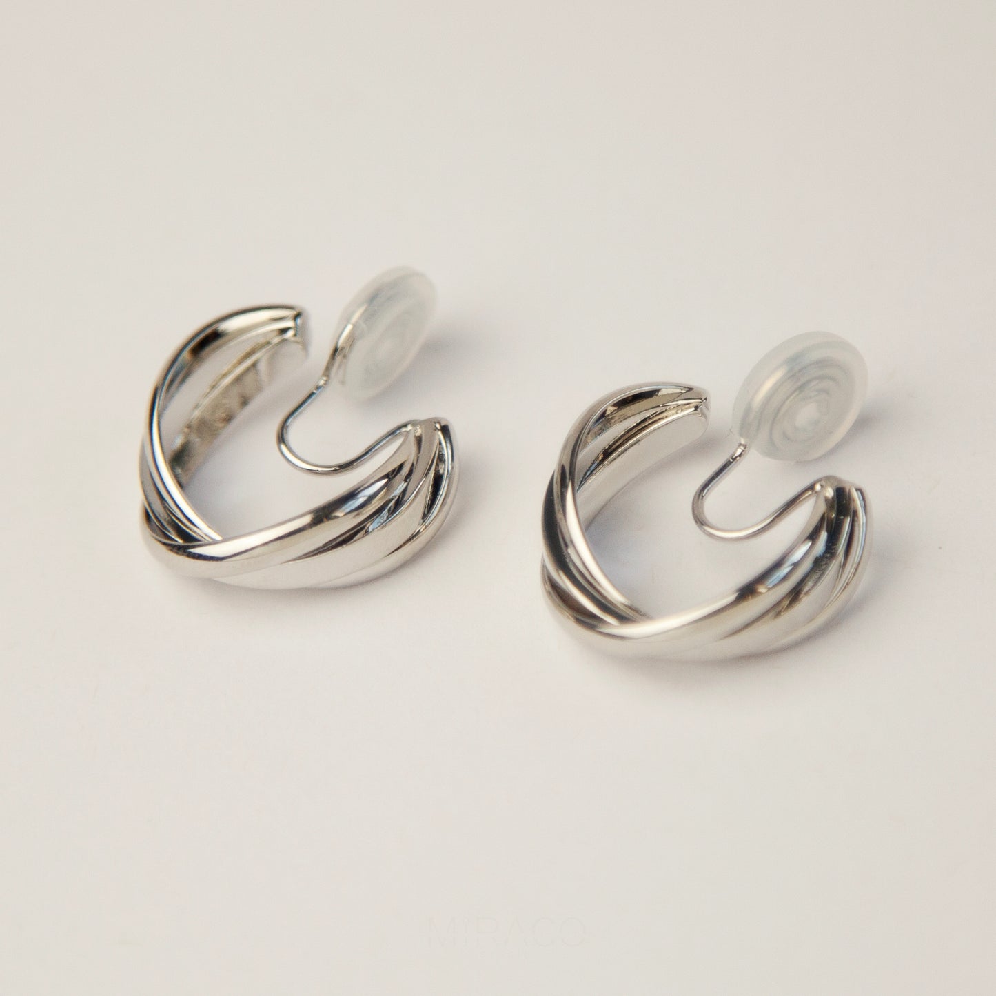 Coil Back Clip On Gold or Sillver Huggie Hoops, Chunky Hoop Earrings Ear Clips, Non Pierced Earrings
