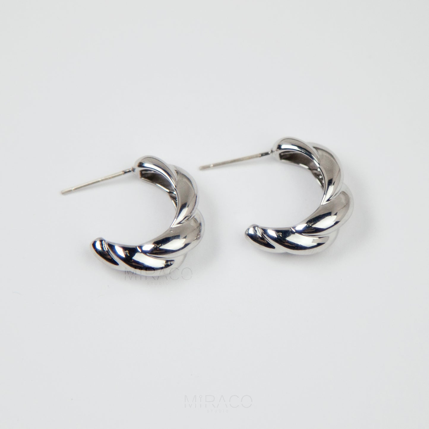 Coil Back Clip On Silver Hoops, Silver Colour Hoop Earrings,Non Pierced Medium Metal Huggies