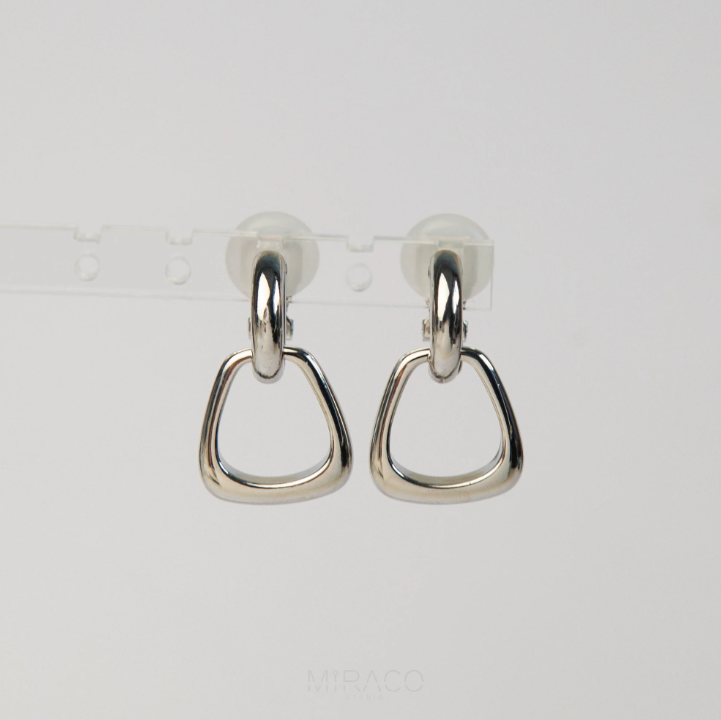 Dangle Drop Statement Earrings, Minimal Drop Non-Pierced Earrings Gold or Silver Colour