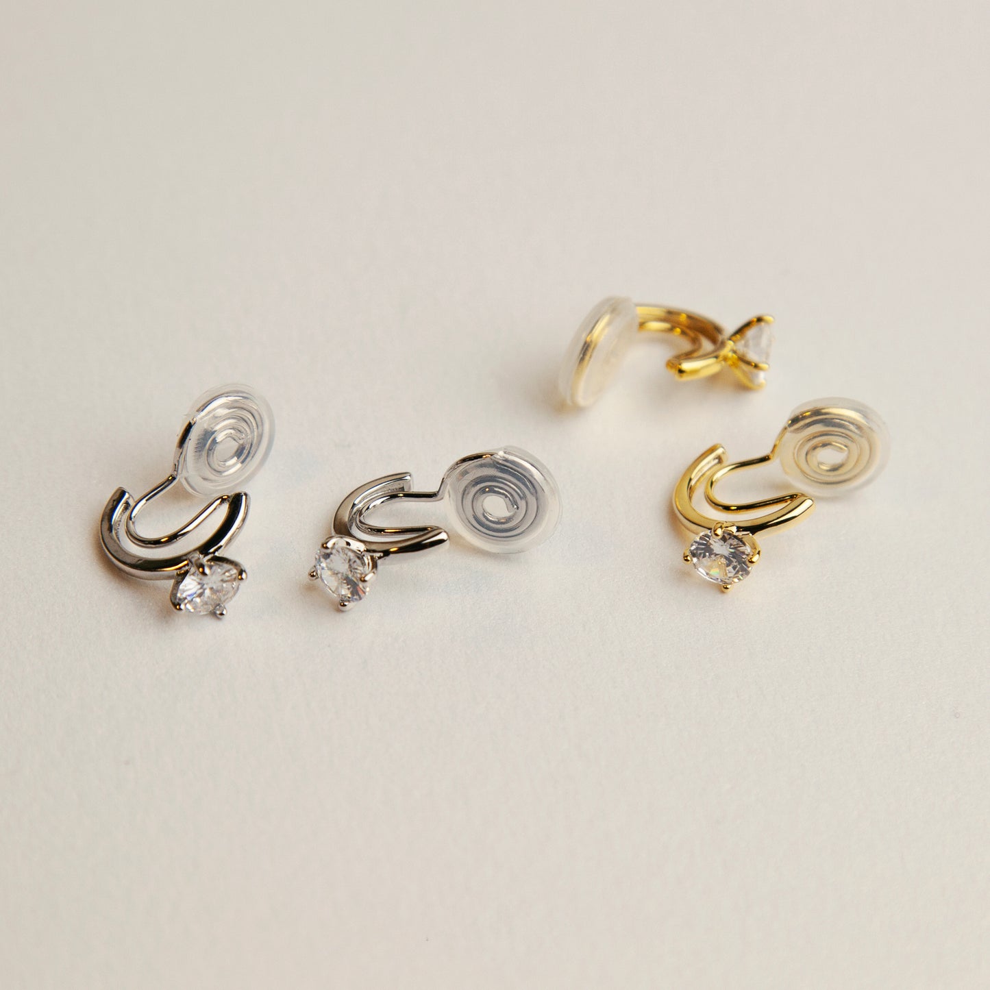 Diamond Clip On Earrings, Minimalist Small Crystal Hoop Earring, Chic Diamond Hoop Earring for Daily Wear, Non-Pierced Earrings with Diamond