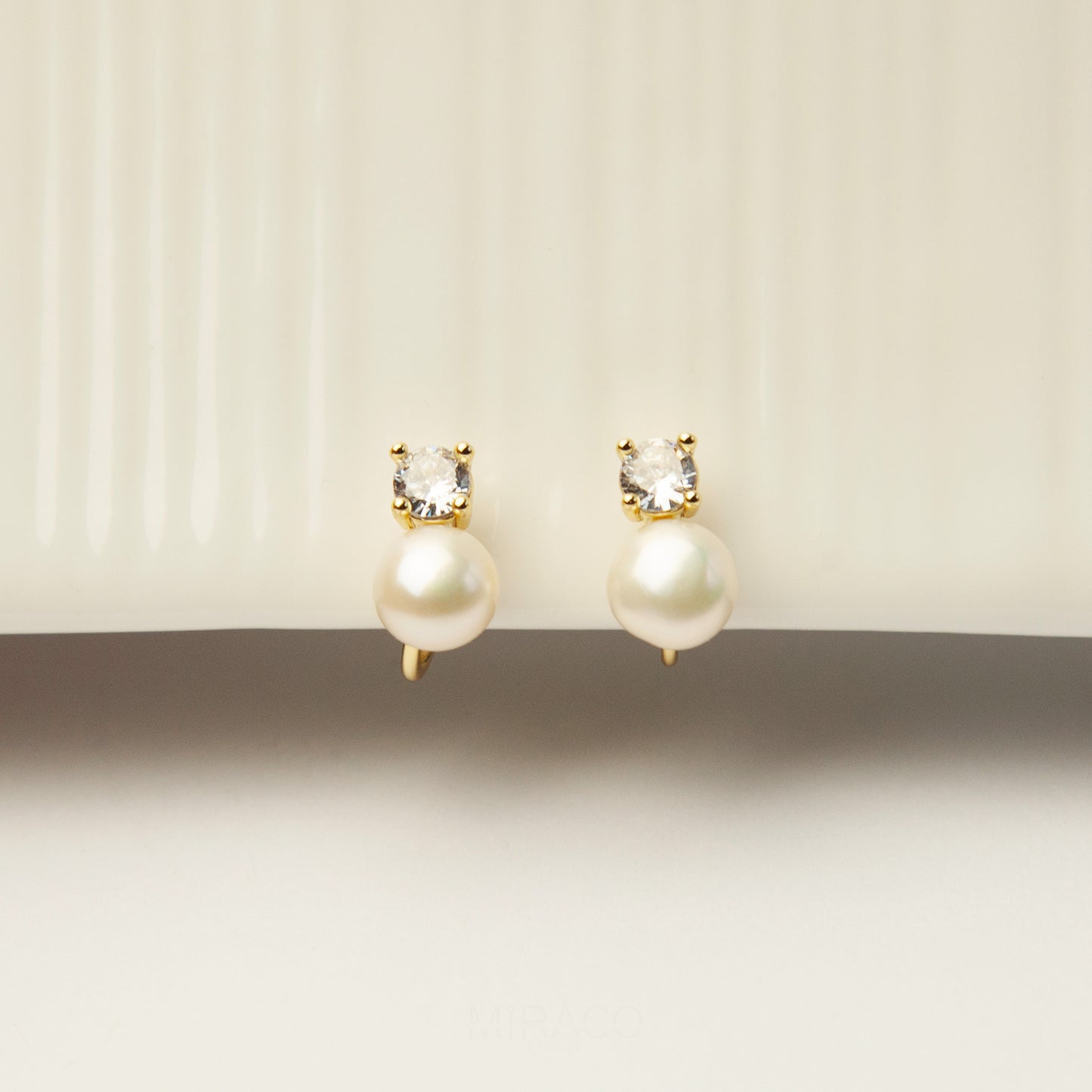 Genuine Freshwater Pearl Clip On Stud Earrings, Freshwater Pealrs Diamond Ear Clip, Non Pierced Small Pearl Bridal Studs, Small Simple Studs
