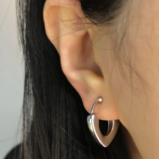 Huggie Hoop Earrings Gold Silver, Everyday Simple Medium Hoops, Invisible Non Pierced Earrings