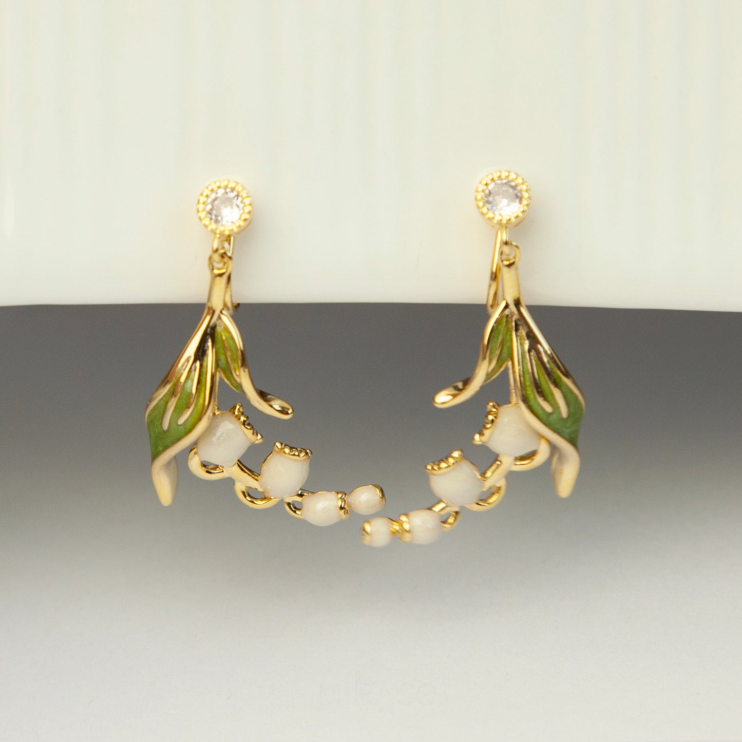 Lily of the Valley Clip On Earrings, Flower Dangle Drop Earrings, Nature Inspired Dangle Floral Plant Earrings, Dangle Flowers Non Pierced