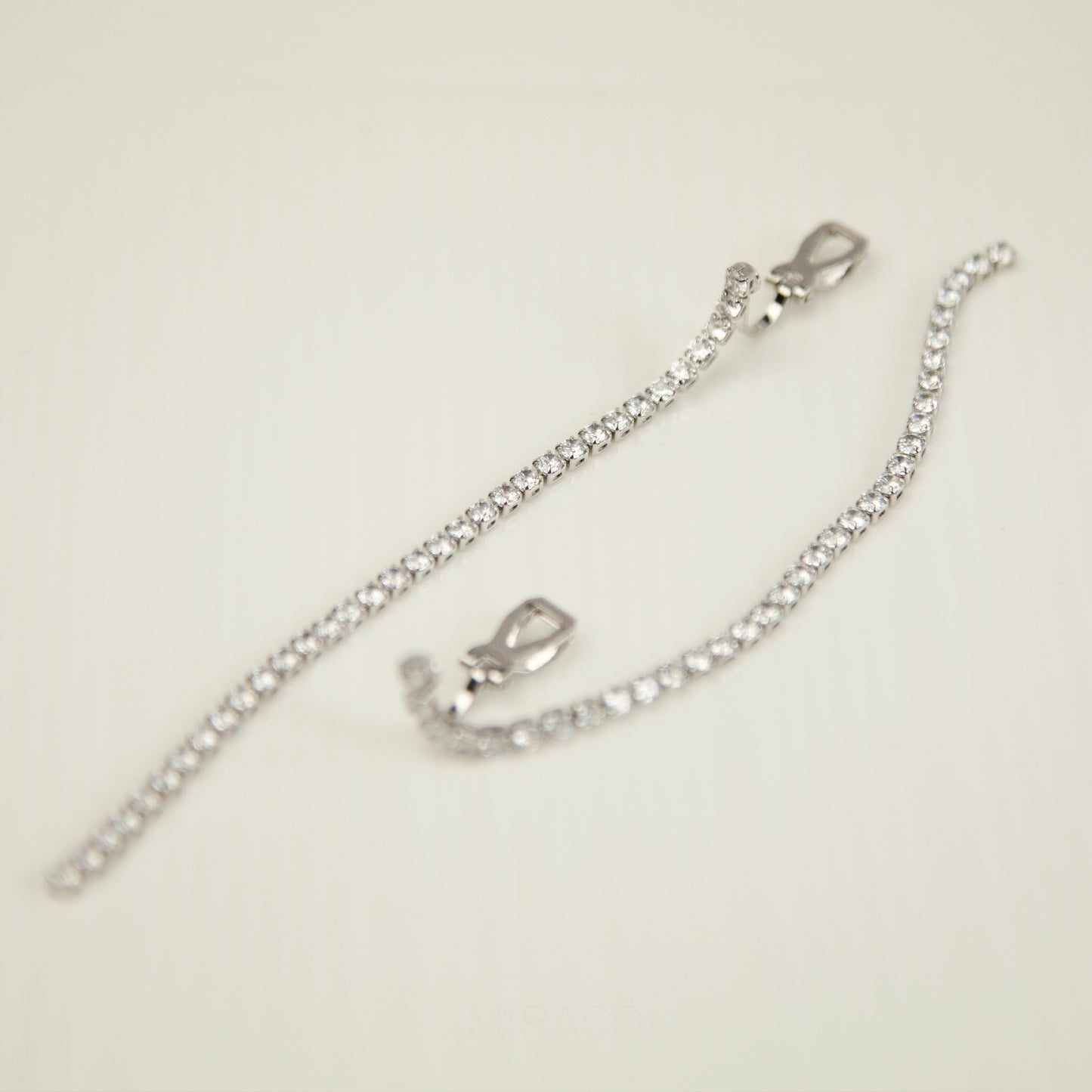 Mini-Clip Pave Diamonds Earrings, Clear Crystal Minimal Dangle Drop Non-Pierced Bridal Wedding Earring