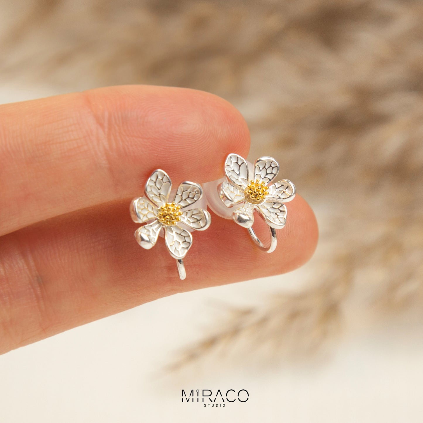 Dainty Plant Jewelry, Nature Inspired Floral Plant Earrings