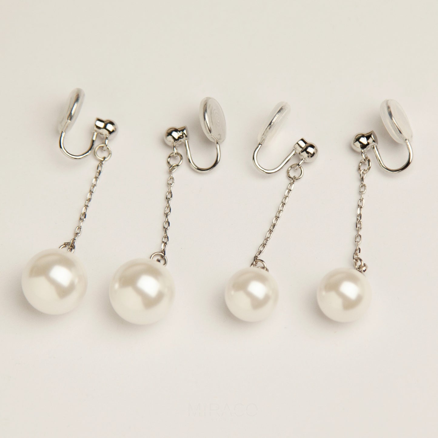 Pearl Dangle Drop Clip On Earrings Clip On Pearl Earrings