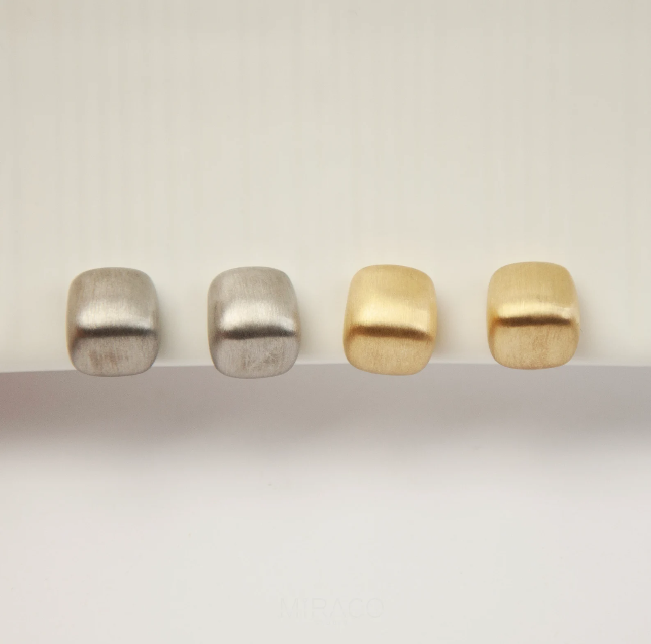 Modern Minimalist Earrings Vintage Brushed Metal Effect Clip On Studs, Non Pierced Earrings 