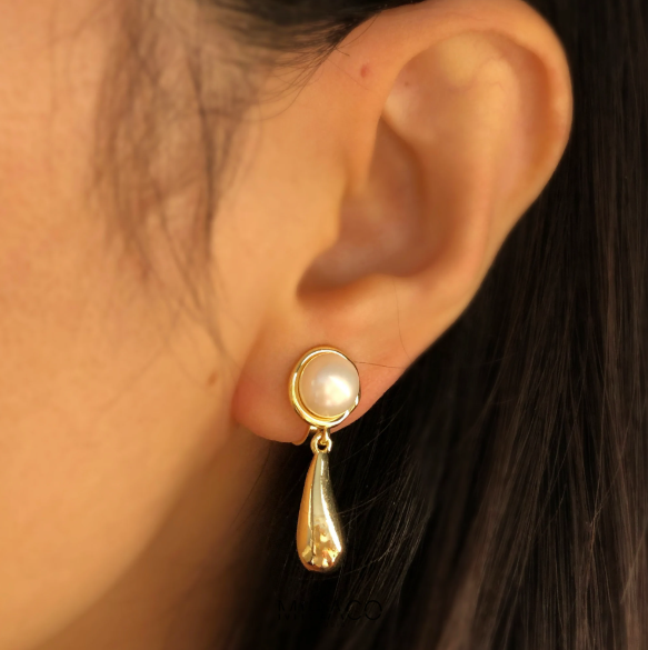 Non Pierced Earrings, Mini-Clip Minimal Water Drop Jewellery