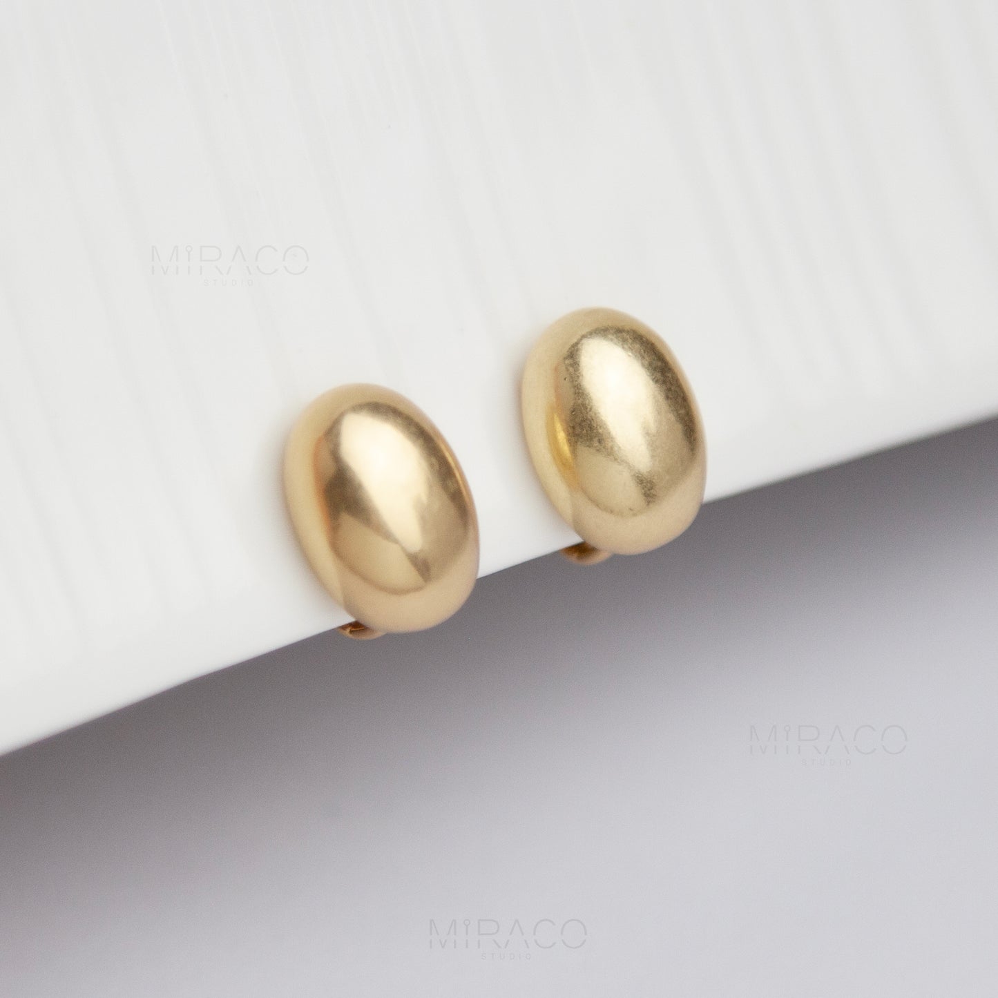 Organic Look Metal Modern Minimalist Earrings, Screw Back Clips Metal Stud Non Pierced Clip On Studs
