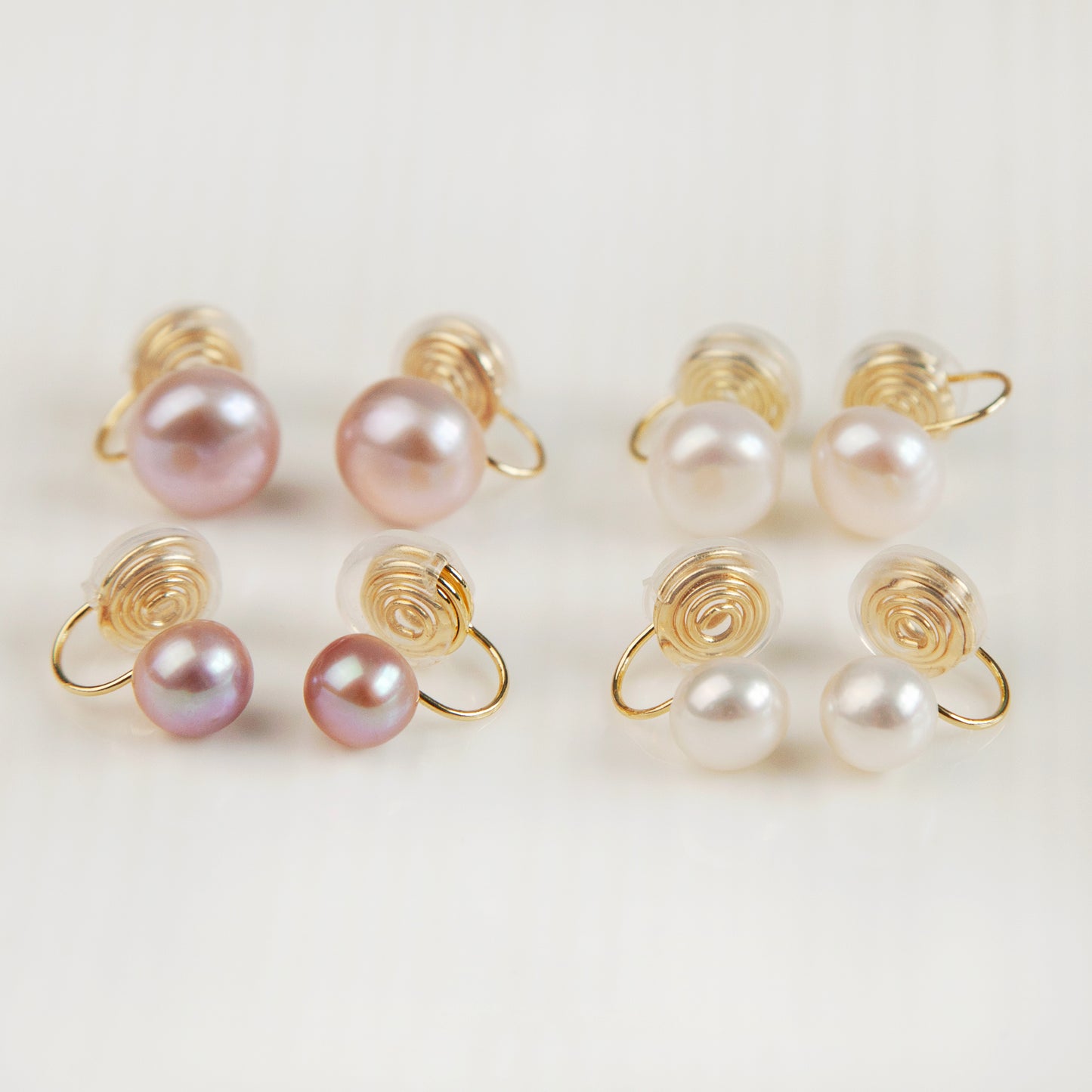 Pearls Clip On Earrings, Pearl Stud Earrings, Minimalist Style Freshwater Pearls Earrings, Small Pearl Stud Earrings, None Pierced Earrings