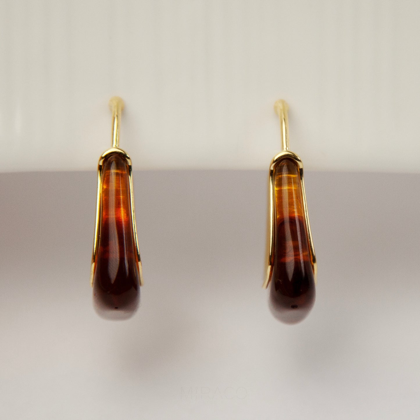 Rectangle Hoop Invisible Coil Back Earrings, Golden Brown Huggie Hoops Non Pierced Clip On Earrings