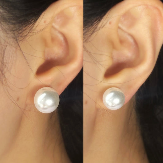 Simple One Pearl 925 Sterling Silver Clip On Stud Earrings, Minimalist Style Lightweight Pearls Earrings, Non-Pierced Pearls for Women, Coil Back Clip On Earrings, Non Pierced Earrings, Gift for Her, Wedding Earrings, Bridal Earrings