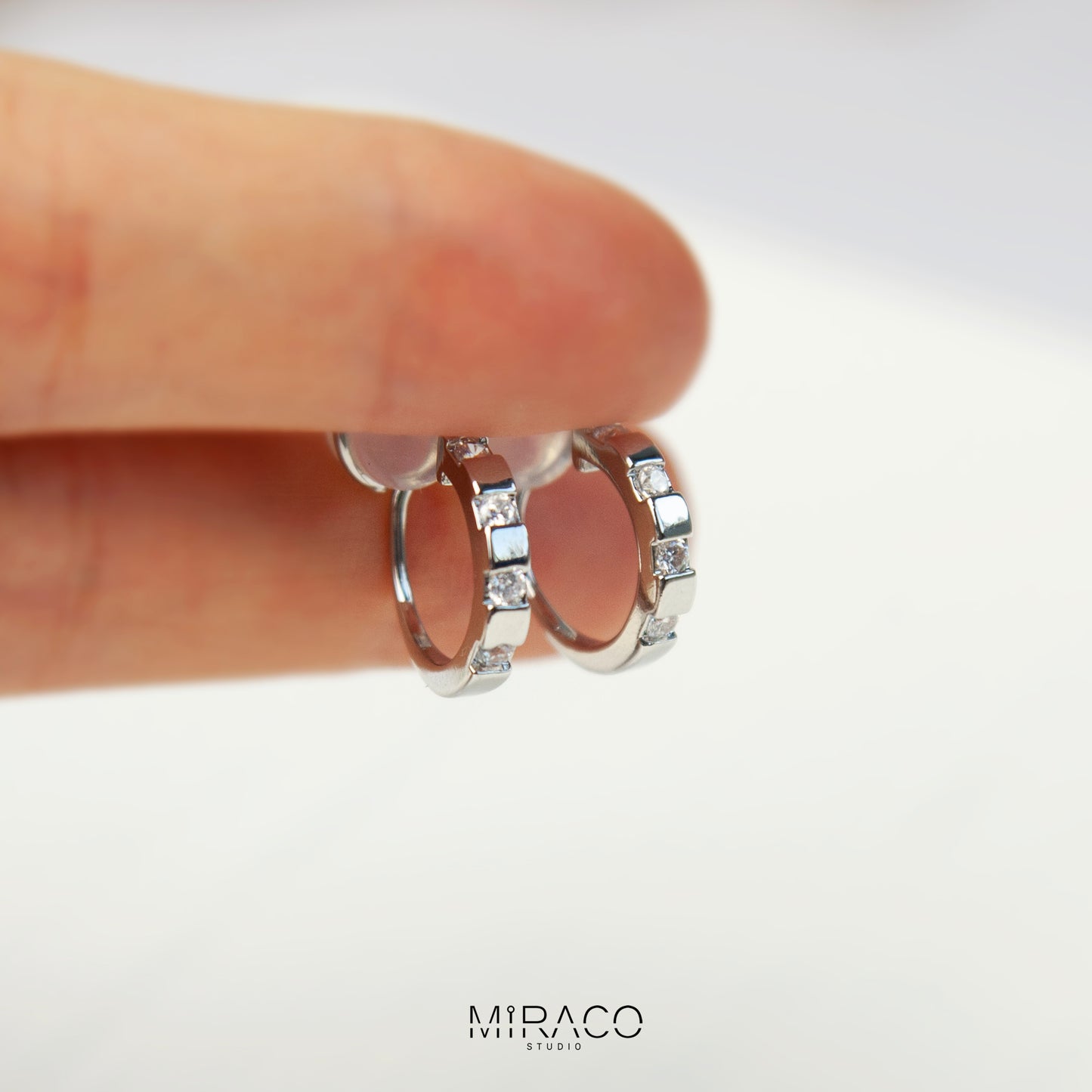 Sparkling CZ Crystal Earrings, Everyday Clip On Earrings, Non Pierced Ear Clips, Small Diamond Hoops