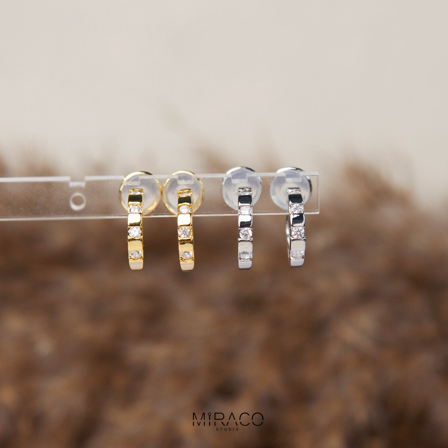 Sparkling CZ Crystal Earrings, Everyday Clip On Earrings, Non Pierced Ear Clips, Small Diamond Hoops