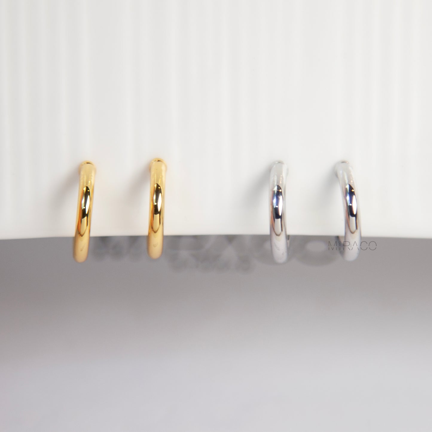 10mm Clip-On Hoop Earrings – Gold or Silver Finish