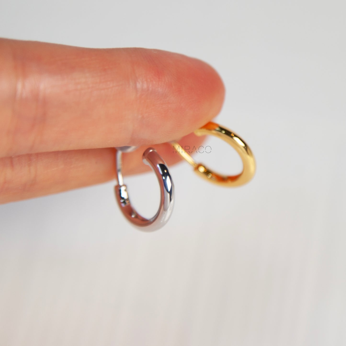 10mm Clip-On Hoop Earrings – Gold or Silver Finish