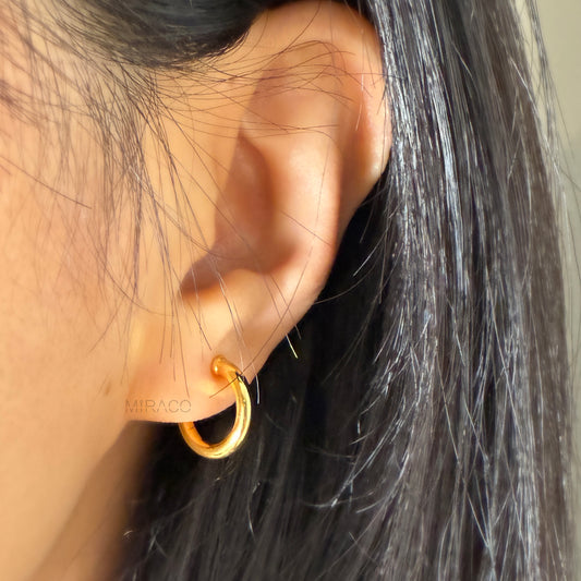 10mm Clip-On Hoop Earrings – Gold or Silver Finish