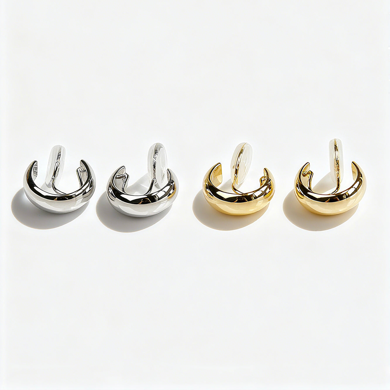 Everyday Simple Small Hoops, Coil Back Non Pierced Earrings