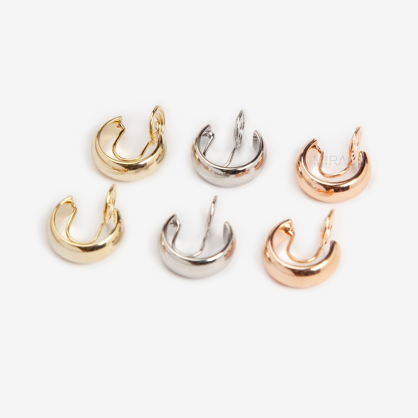 Everyday Simple Small Hoops, Coil Back Non Pierced Earrings