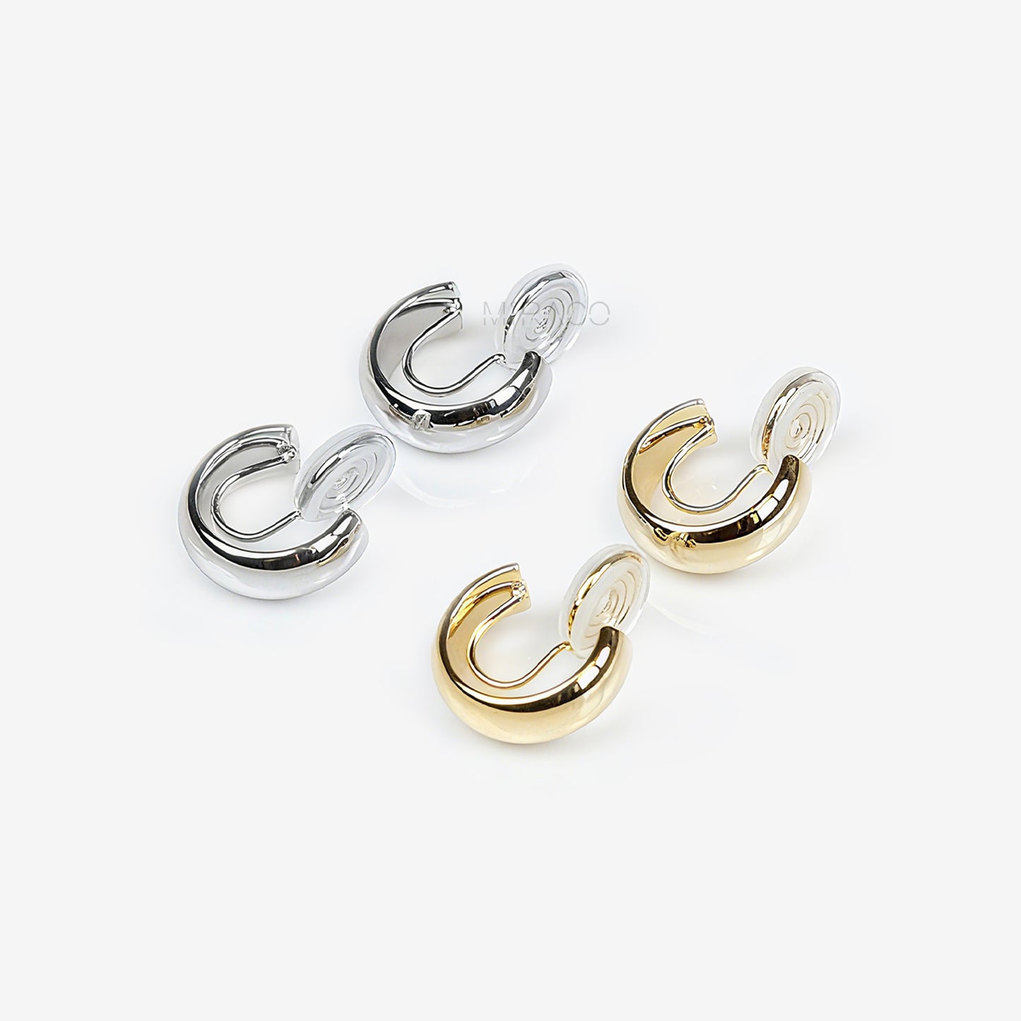 Everyday Simple Small Hoops, Coil Back Non Pierced Earrings