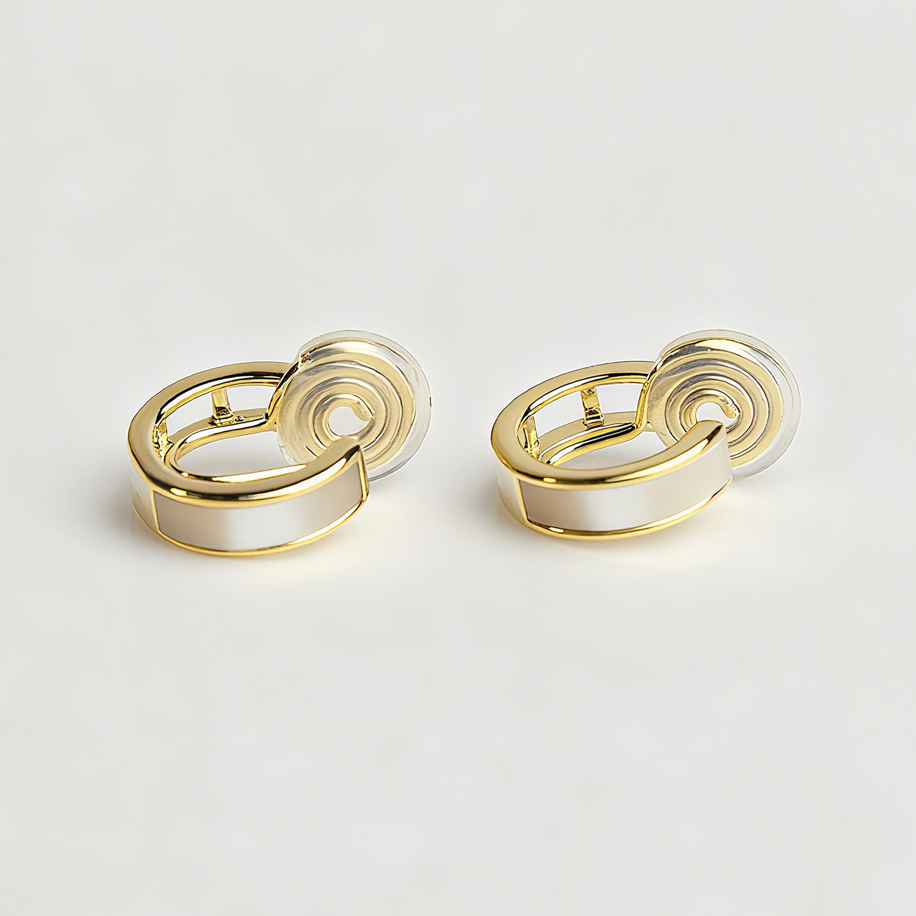 Clip On Hoop Earrings Cream White Clip On Huggie Earrings