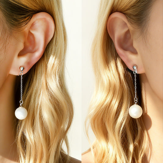 Pearl Dangle Drop Clip On Earrings Clip On Pearl Earrings