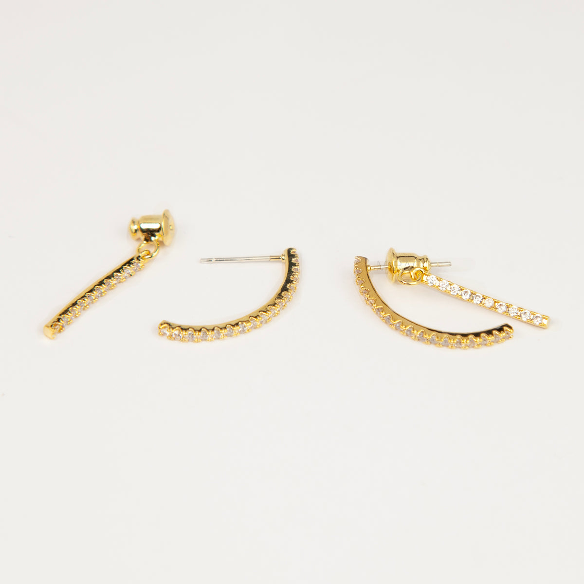Clip On Sparkling Dangle Drop Earrings Gold or Silver