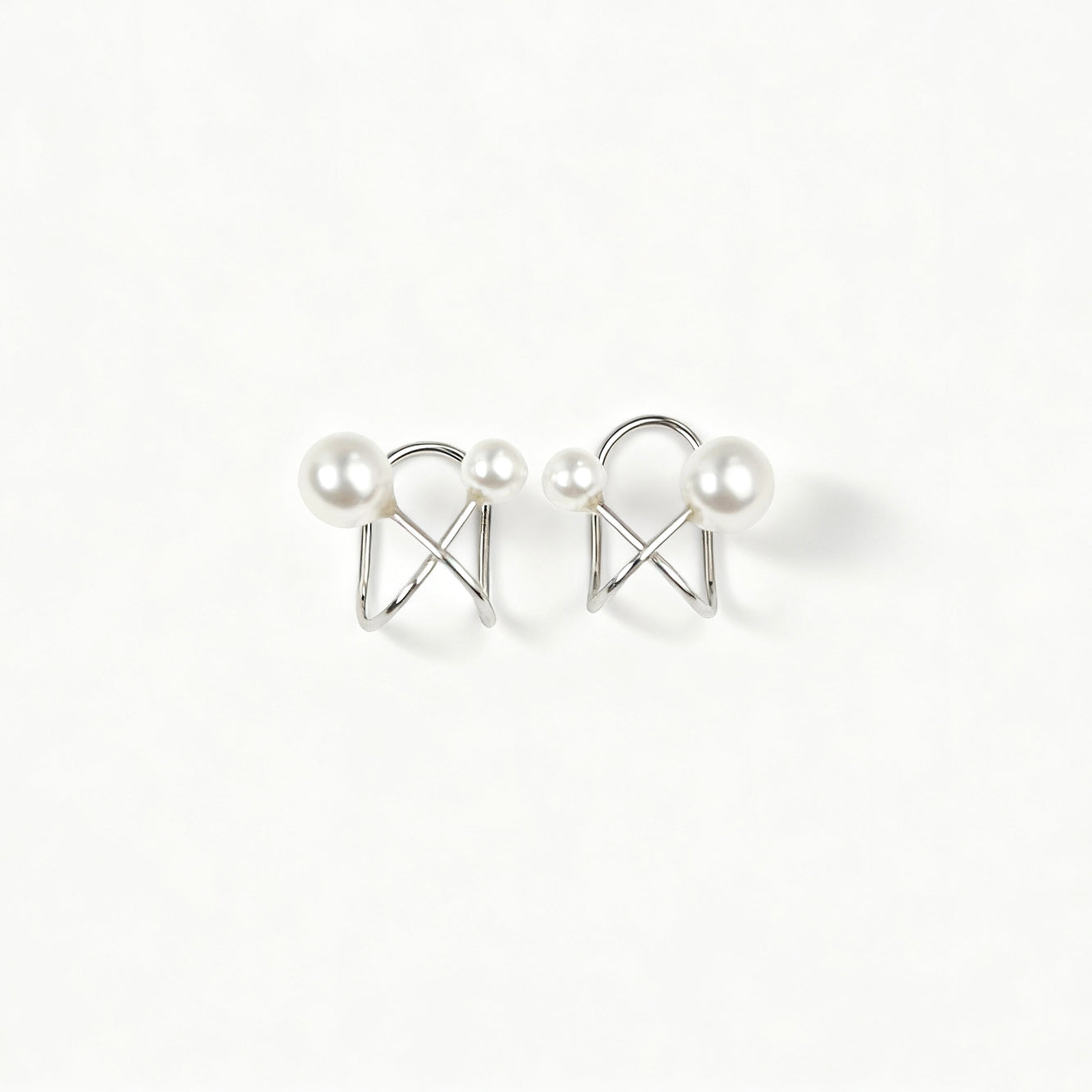 Sterling Silver Wire Pearl Ear Cuffs – Non-Pierced Earrings