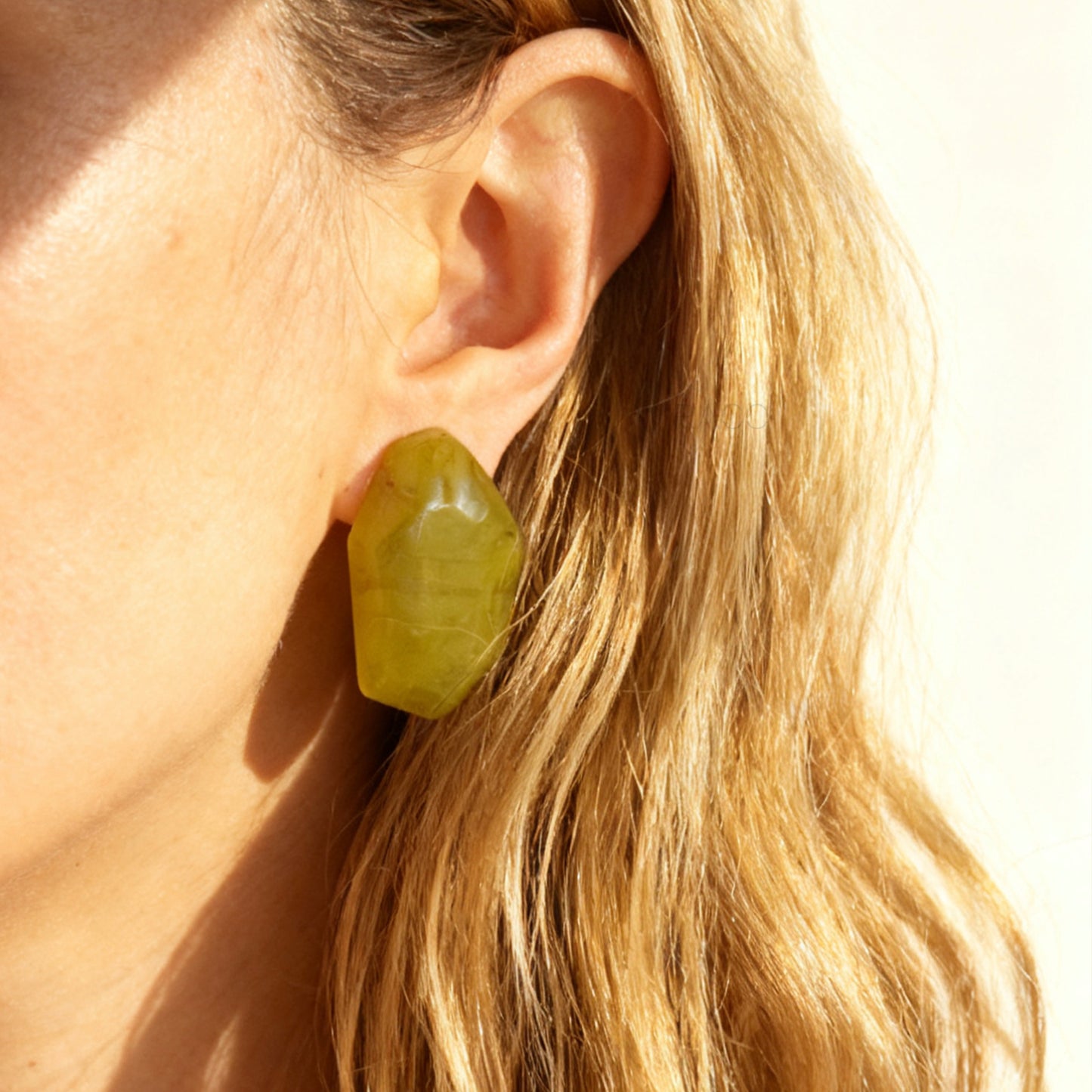 Chunky Stone Clip-On Earrings – Resin Stud Earrings