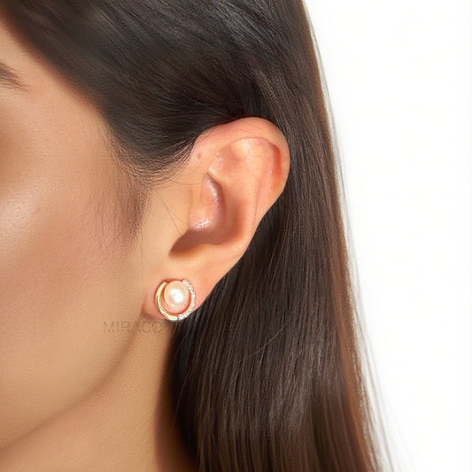 Genuine Freshwater Pearl Clip On Stud Earrings