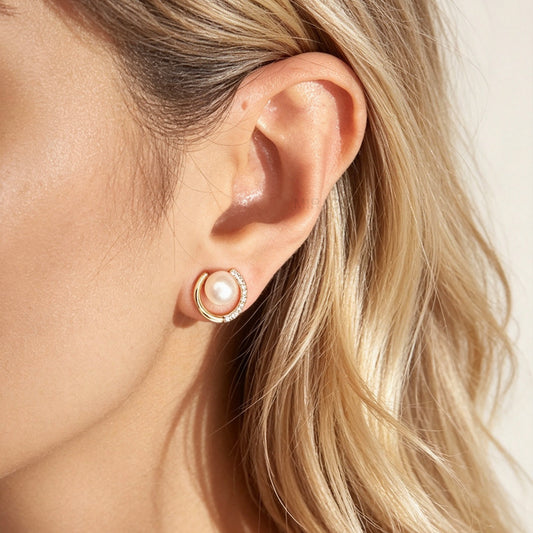 Genuine Freshwater Pearl Clip On Stud Earrings
