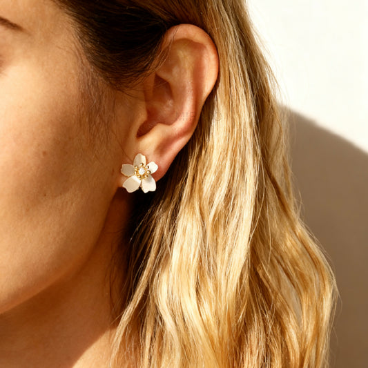 Clip On Cherry Blossom Studs