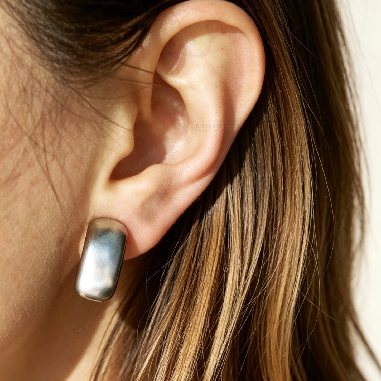 Chunky Matt Gold or Silver Clip On Earrings