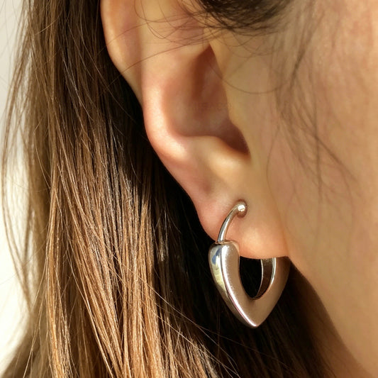 Minimalist Heart Clip On Huggie Earrings Clip On Hoop Earrings