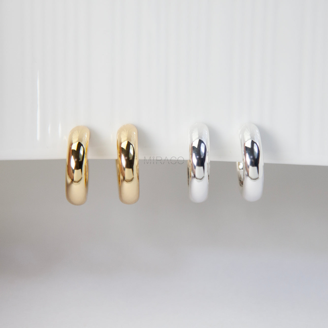 Classic Chunky Clip-On Hoop Earrings – Gold or Silver, No Piercing