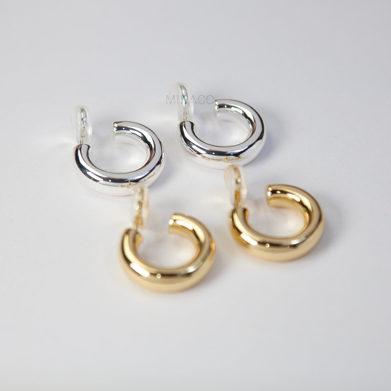 Classic Chunky Clip-On Hoop Earrings – Gold or Silver, No Piercing