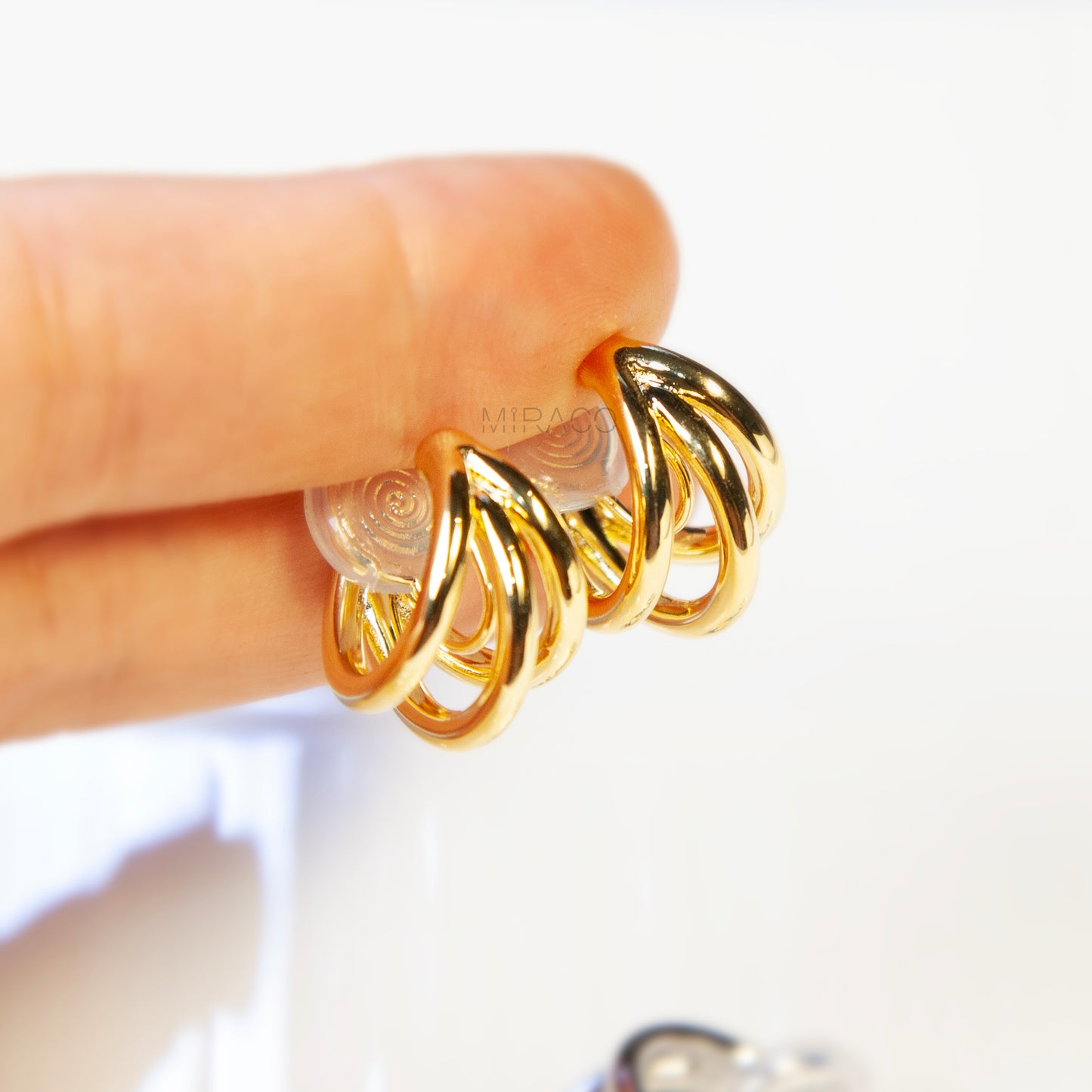 Triple Hoop Coil Clip-On Earrings – Gold or Silver