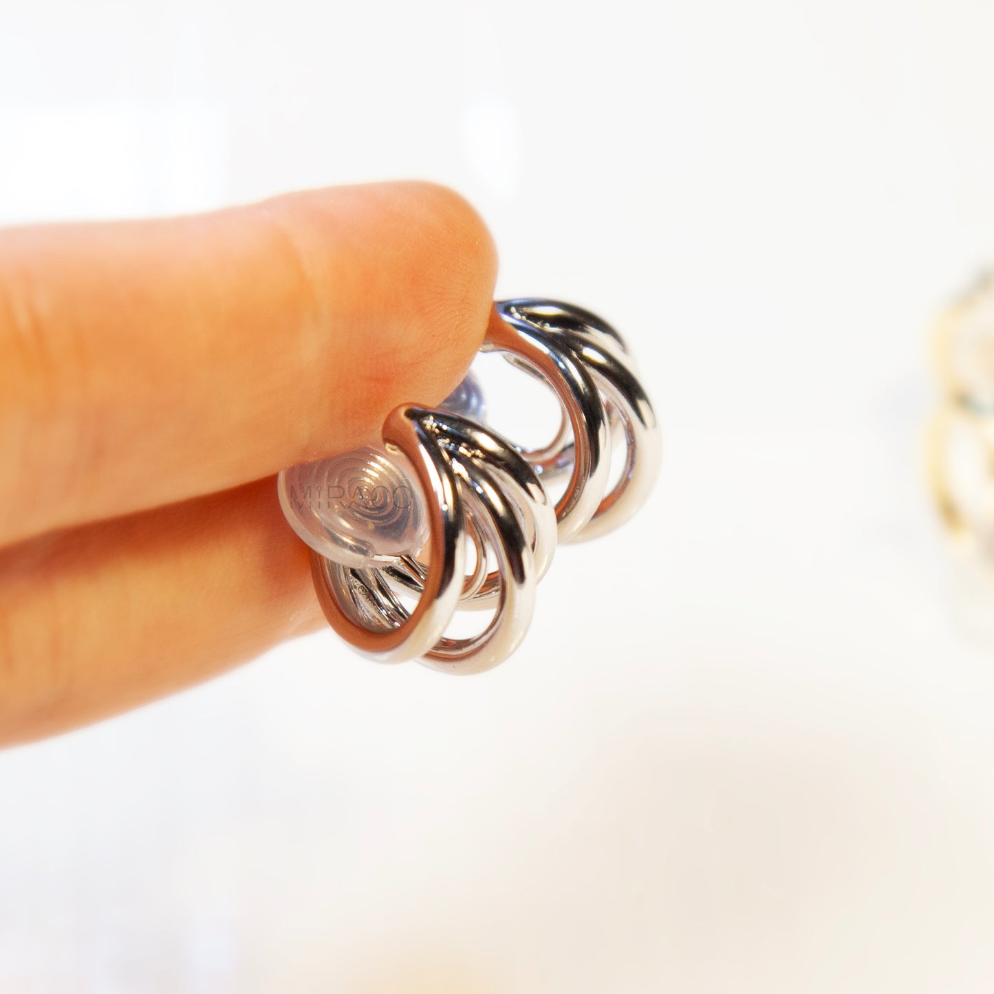 Triple Hoop Coil Clip-On Earrings – Gold or Silver