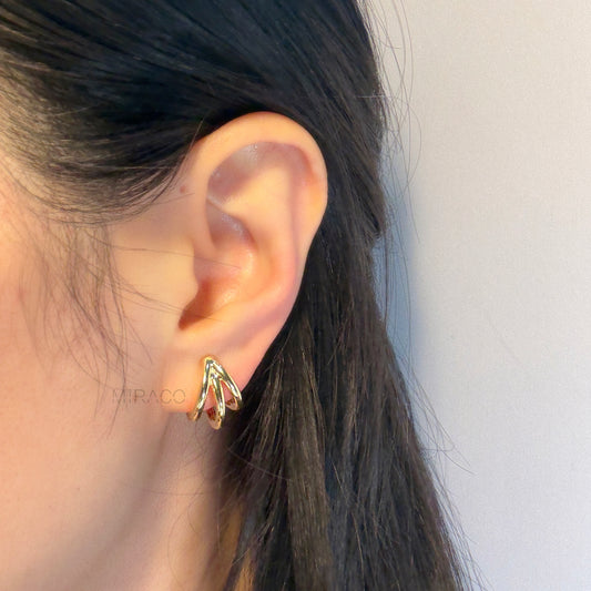 Triple Hoop Coil Clip-On Earrings – Gold or Silver