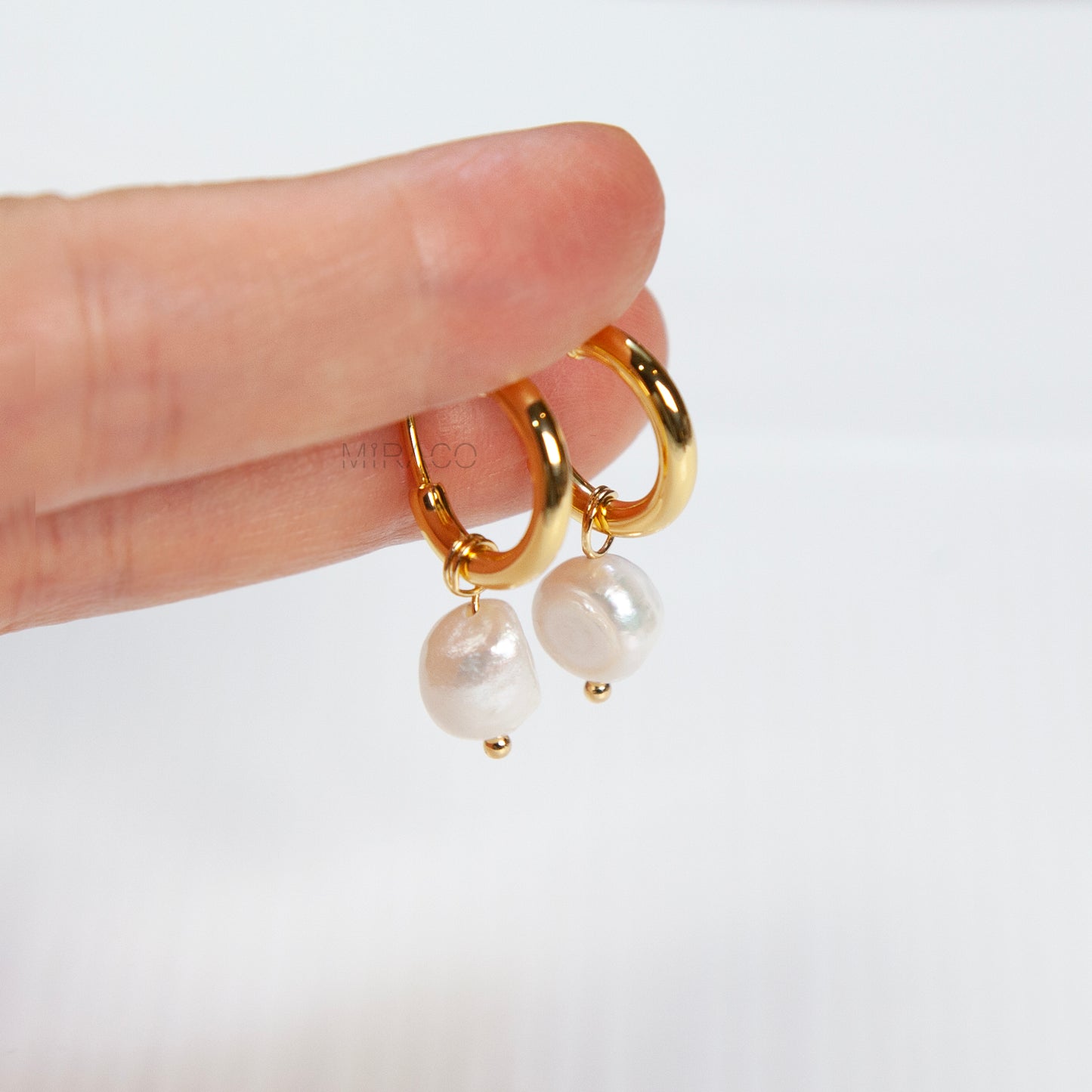 Hoop Clip-On Earrings with Detachable Baroque Pearl Charms