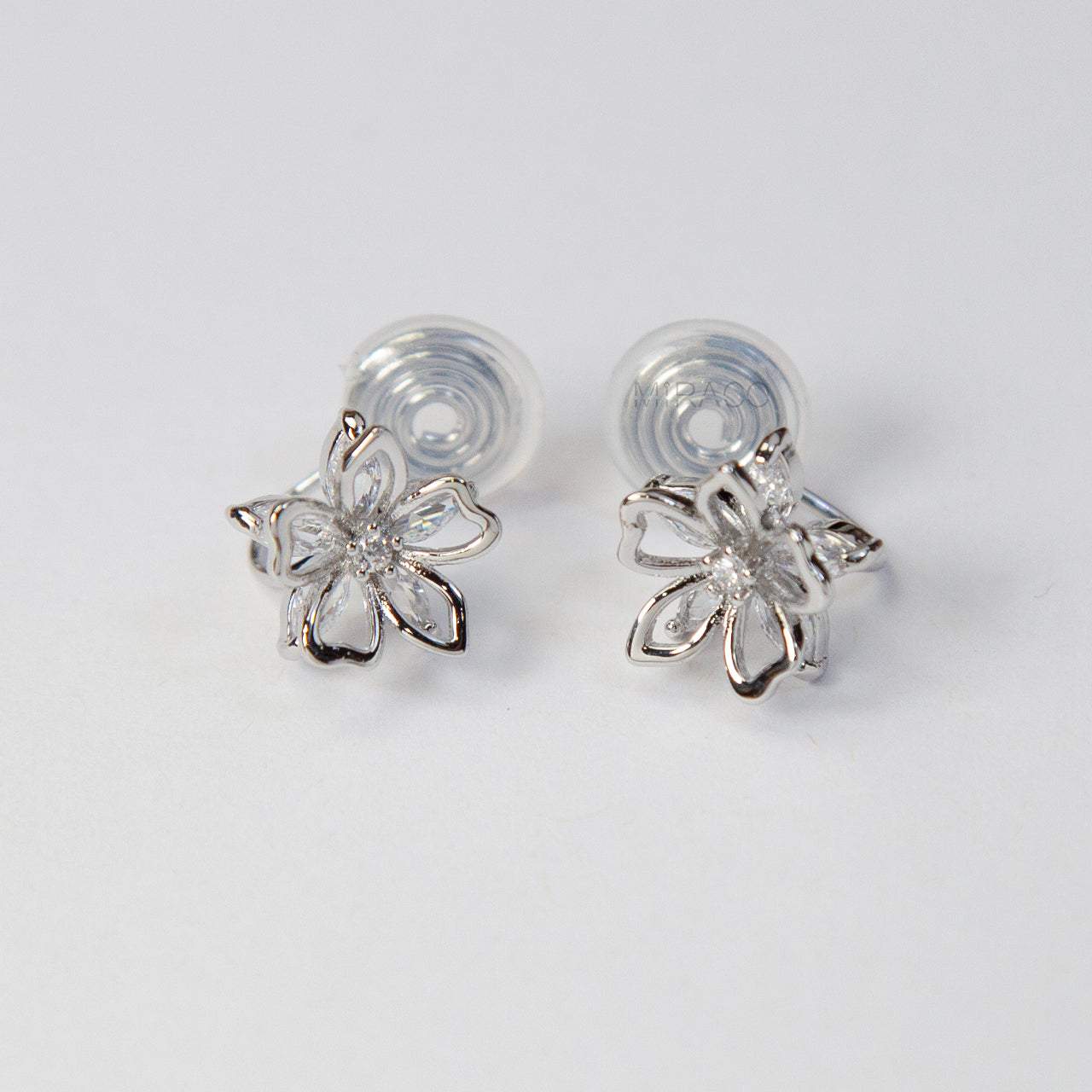 Flower Clip-On Earrings – Delicate Silver Blossom, No Piercing